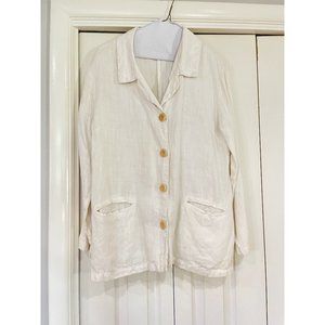 SOILUZ 100% Linen white jacket size Medium